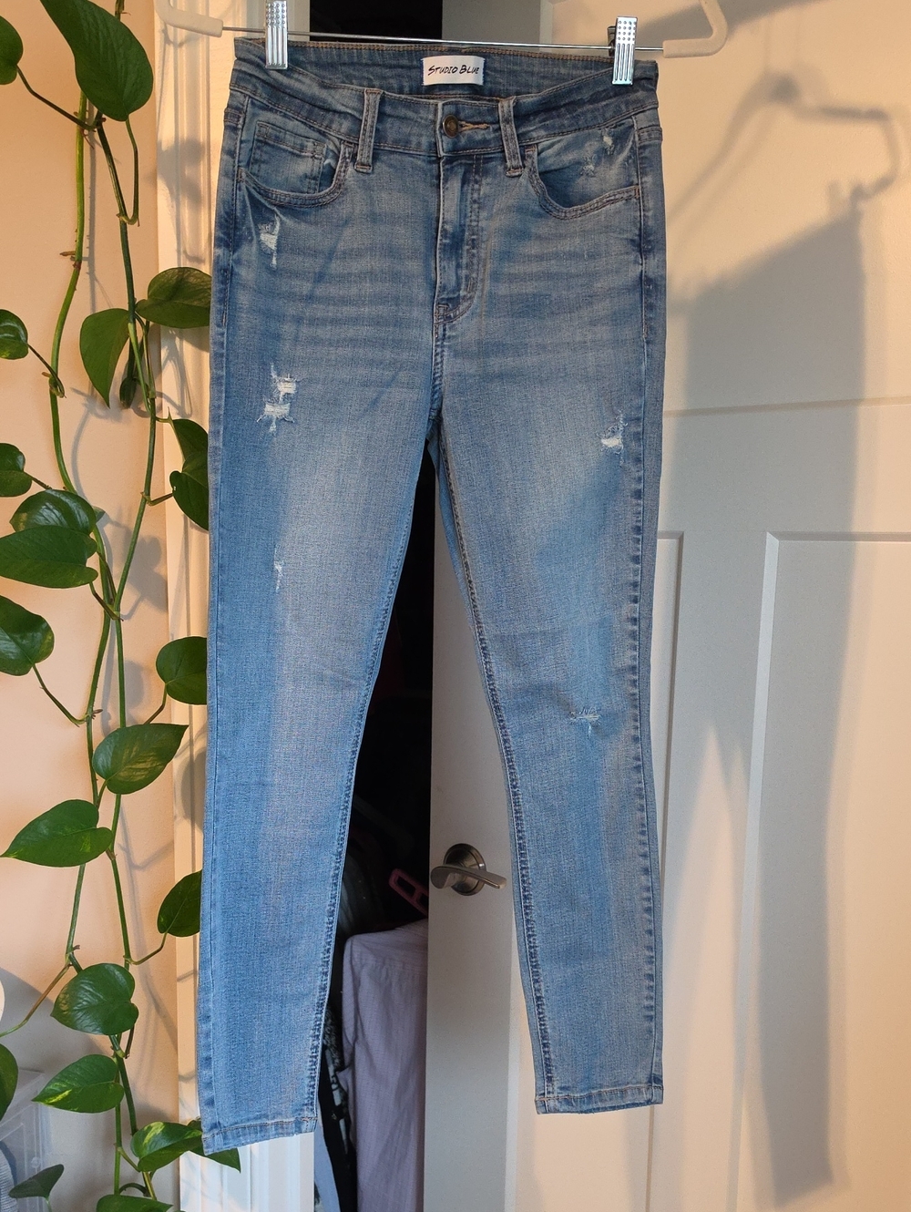 Skinny Stretch Jeans in Light Blue by Grace Blue